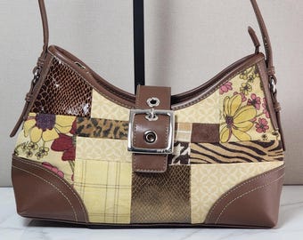 Vintage COACH Leather Patchwork Crossbody Tote Shoulder Handbag