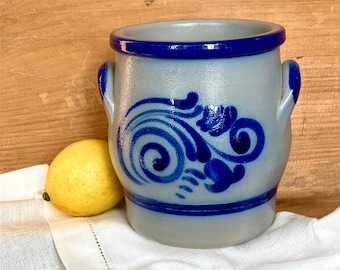 Pot à sel en grès émaillé - Bleu cobalt