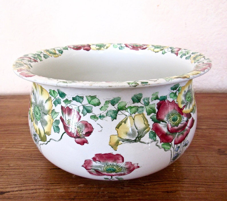 Antique English Chamber Pot Chamber Pot Wild Rose Etsy