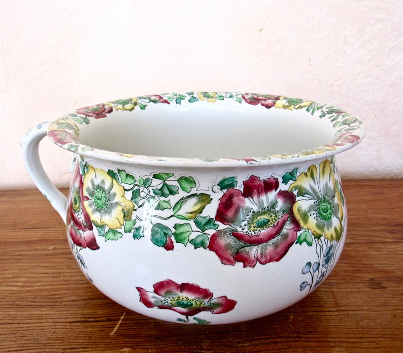 Antique English Chamber Pot Chamber Pot Wild Rose Etsy