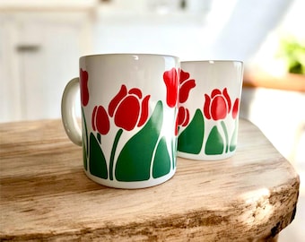 Tulipes Nina - Lot de 2 - Tulipes rouges Nina Greenhouse Anchor Hocking - 1983