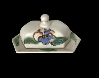 Folsom Clouds Pottery Butter Dish - Signed 94 - Made in Folsom California
