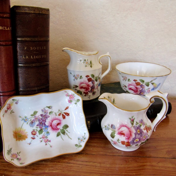 English Porcelain Set - Derby Posies Collection - English Bone China - Royal Crown Derby - Excellent Condition