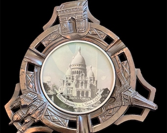 Souvenir Antique de Paris - Serviette Eiffel - Sacré Coeur - Arc de Triomphe - Années 20/30 - Fabriqué en France