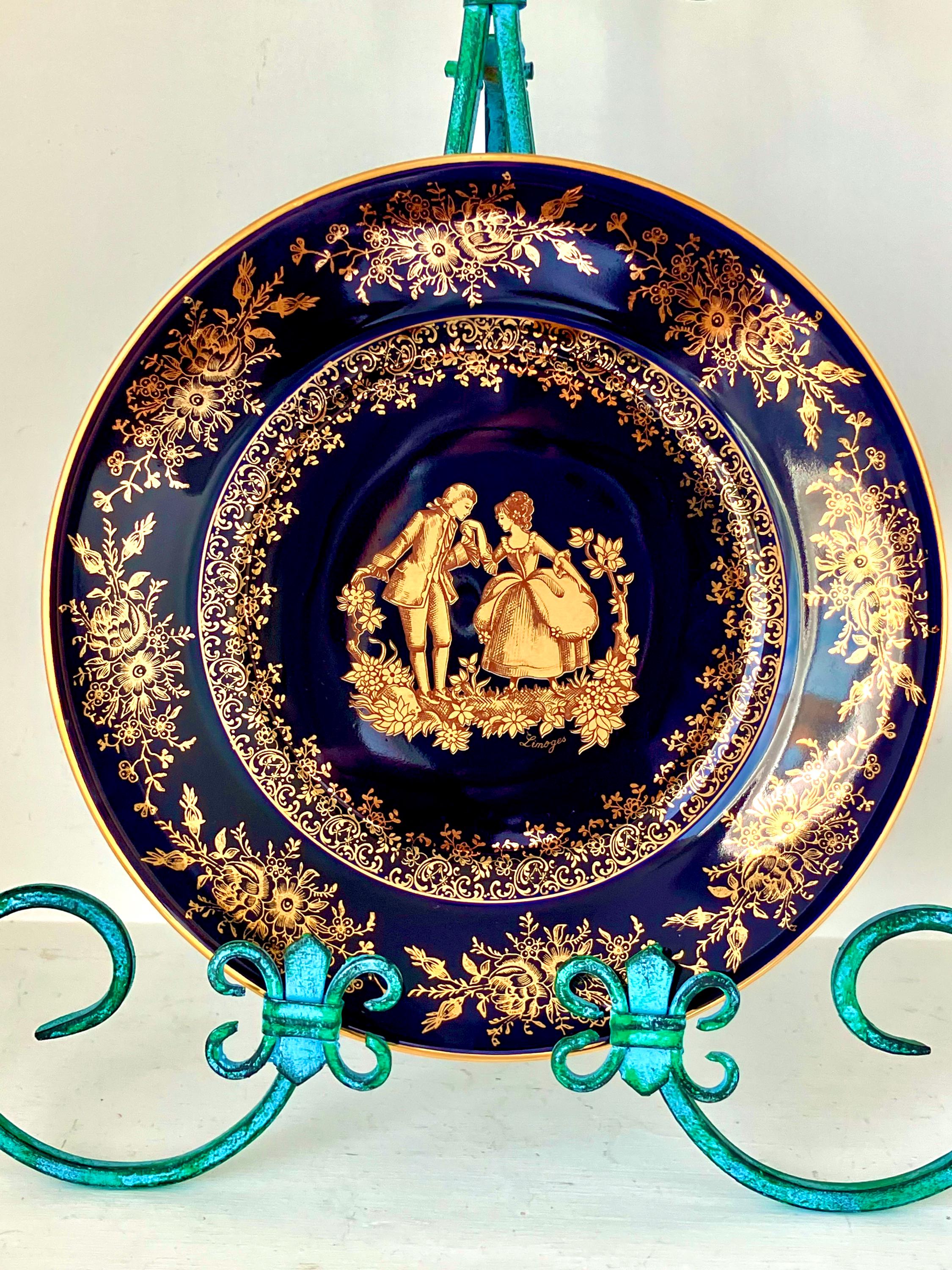 Limoges PARTHENON プレート 皿 ネイビー&ゴールド Limoges Castel 22K Gold Bell Vintage | eBay