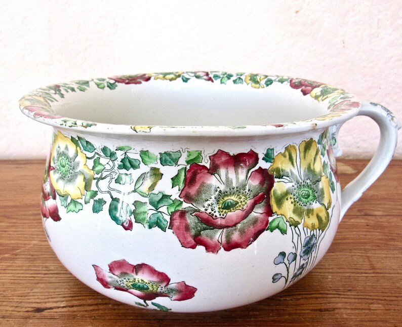 Antique English Chamber Pot Chamber Pot Wild Rose Etsy
