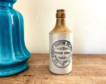 Antique Stoneware Ginger Beer Bottle - Drayton Brewery - Cheshire Street - Made in England - 1900