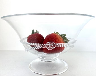 Hand Blown  Crystal Bowl Juliska - Crystal rope - Signed Crystal Bowl - Made in Czechoslovakia