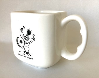 William Steig Cup - Vintage Mug by William Steig - I have my own troubles - New Yorker cartoon - Square Mug - Comics Mug - 1970  Made in USA