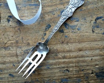 Fourchette souvenir antique en argent sterling du Michigan : Hancock, capitole de l'État
