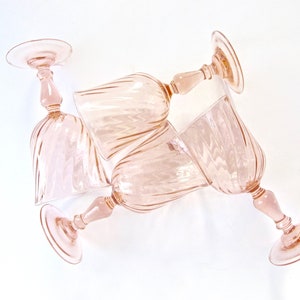 4 Rosaline Arcoroc Vintage French Pink Glasses - Large Size - 6 3/8&quot; tall - Excellent Condition -Made in France