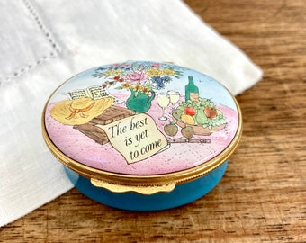 Halcyon days enamels box - The best is yet to come - Oval enamel box - Collectible box - Made in England