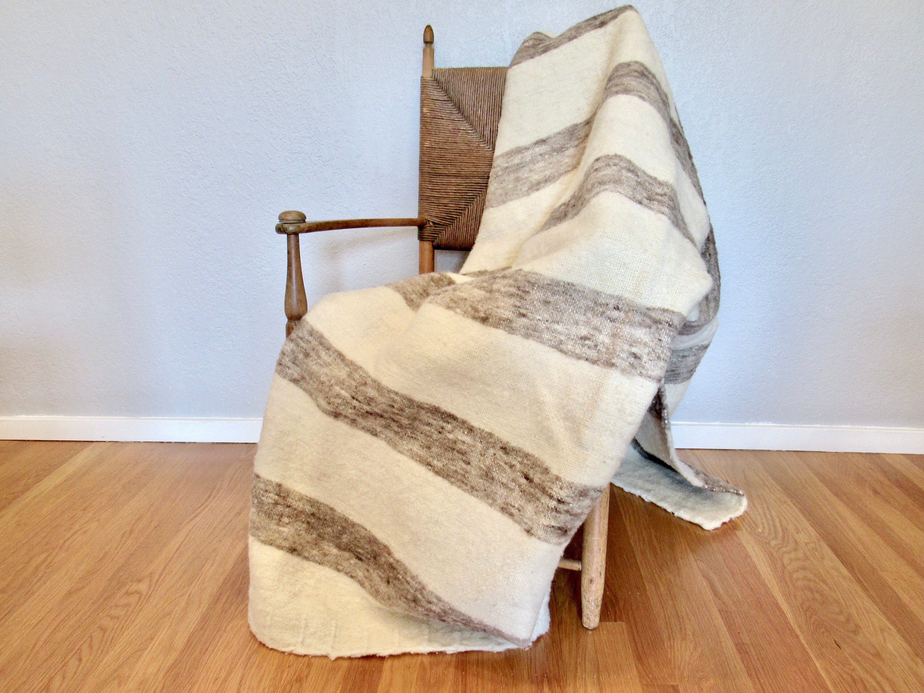 Vintage Wool Blanket Heavy woven wool blanket Rustic Blanket Etsy