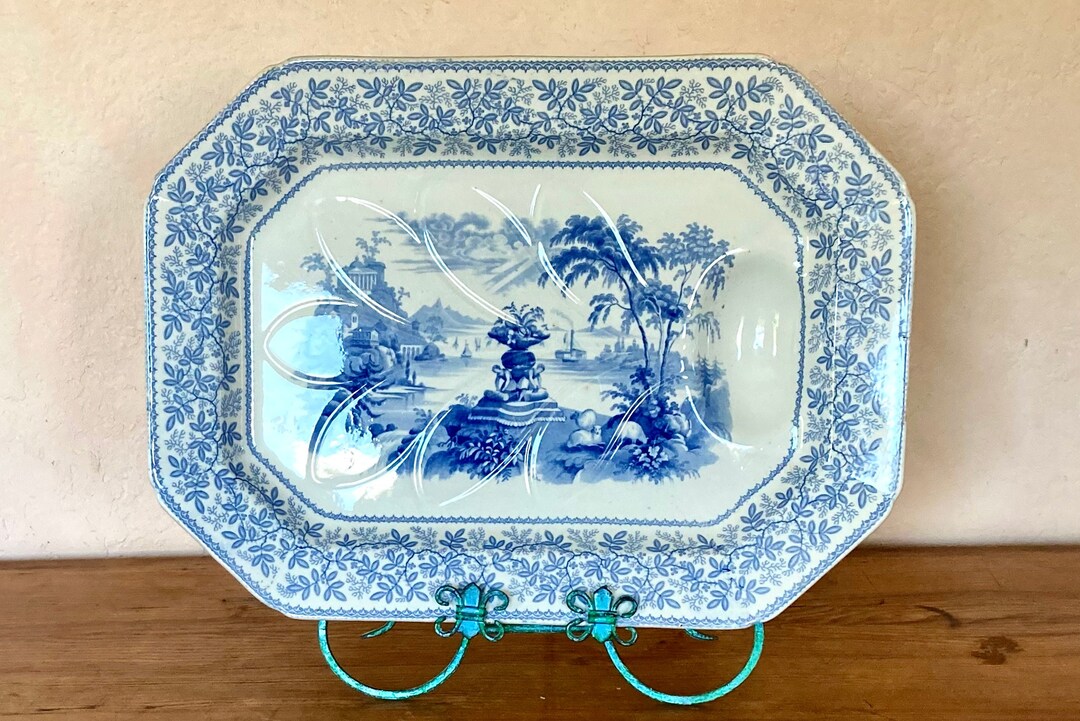 William Ridgway UNION Pattern Transferware Ironstone Meat Platter Tree ...