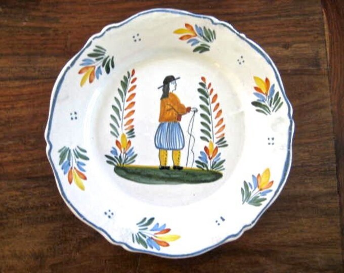 Henriot Quimper Plate Assiette Antique Henriot Quimper Etsy