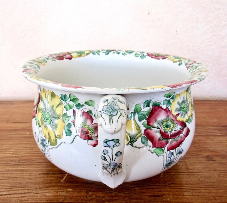 Antique English Chamber Pot Chamber Pot Wild Rose Etsy