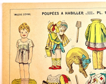 Poupées originales françaises en papier découpé - Poupées à Habiller - Imagerie d'Epinal - PL.1 - Imprimé en France