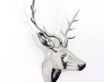 Large Deer Head Wall Mount - Metal Deer Head - Animal sculpture - Holiday Decor - Christmas