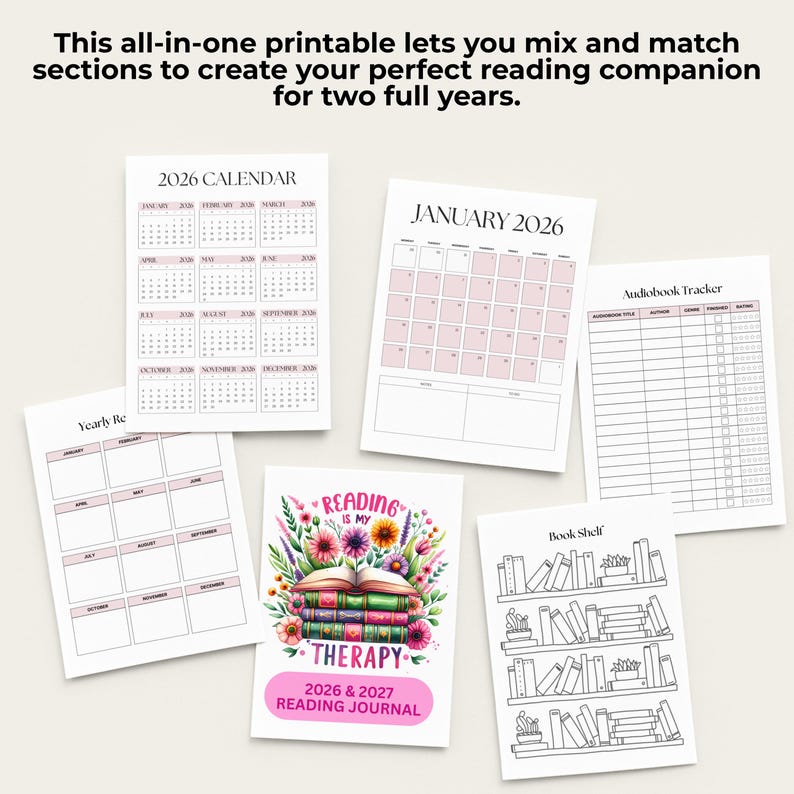 2026 2027 Reading Journal Printable | Book Journal Planner | Reading ...