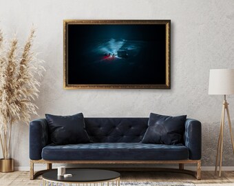 Iceland Night Photography Print | Highland Landscape Wall Art | Instant Download | Drone Fine Art Digital Print