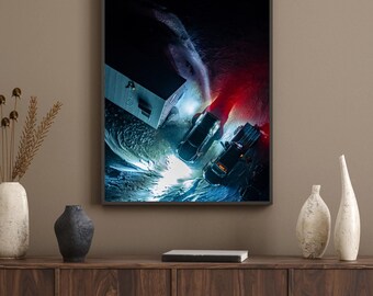 Iceland Night Landscape Print | Aerial Drone Photography | Instant Download Wall Art | Fine Art Digital Print