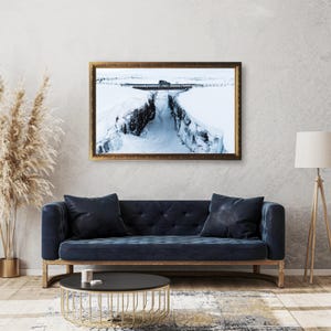 Limited Edition Iceland Landscape Digital Print | Iceland Highlands Bridge During Snow Storm