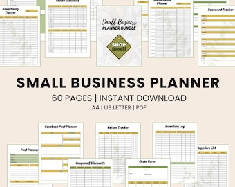 Small Business Planner | 60-Page Printable PDF, Shop Planning