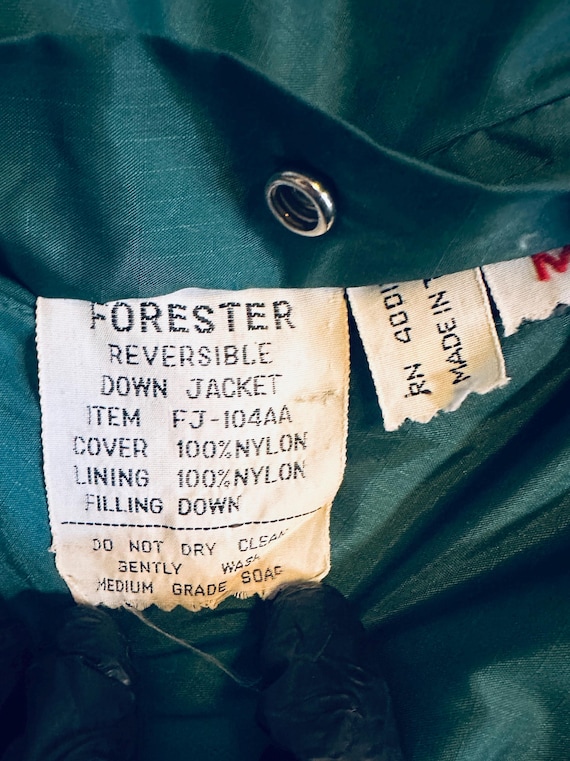 Forester Reversible Down Puffer Jacket-- Vintage … - image 6