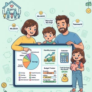 Family Monthly Budget & Expense Tracker | Google Sheets + Excel Template | Income Tracking | Monthly Finance Planner
