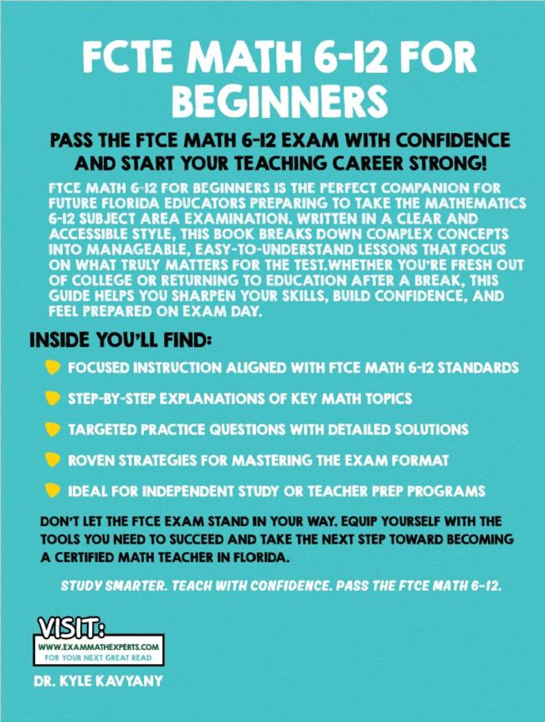 Ftci Math FTCE Math 6–12 for Beginners - Etsy
