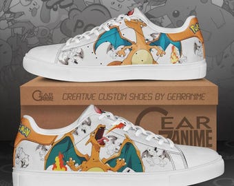 Charizard Anime Shoes, Pokemon Gaming Low Top Sneakers, Halloween Costume Casual Footwear, Unique Anime Fan Gift Shoes