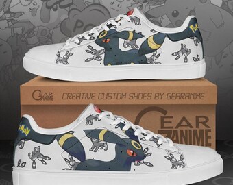 Umbreon Pokemon Sneakers, Custom Anime Low Top Shoes, Halloween Costume Footwear, Gaming Gift For Fans, Dark Type Streetwear