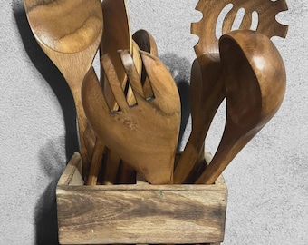 8-Piece Handcrafted Wooden Spoon Set & Spatula - Toxin-Free Cooking Essentials