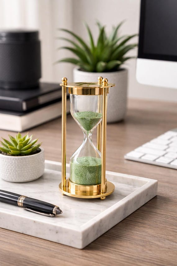 Brass Sand Timer | Mini Hourglass | Decorative Desk & Home Showpiece