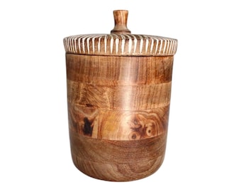 Recipiente de almacenamiento de madera de roble hecho a mano / Caja de tesoros rústica / Almacenamiento de decoración para el hogar de estilo rústico