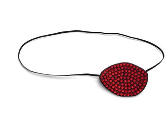 Swarovski crystal red rhinestone eye patch