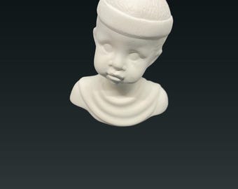 Unpainted vintage ceramic Christmas ornament ready to paint