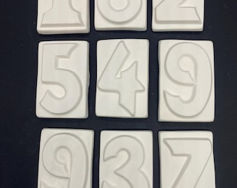 Ready-to-paint ceramic bisque numbers