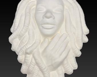 unpainted 11" ceramic bisque Black history plaque (man)