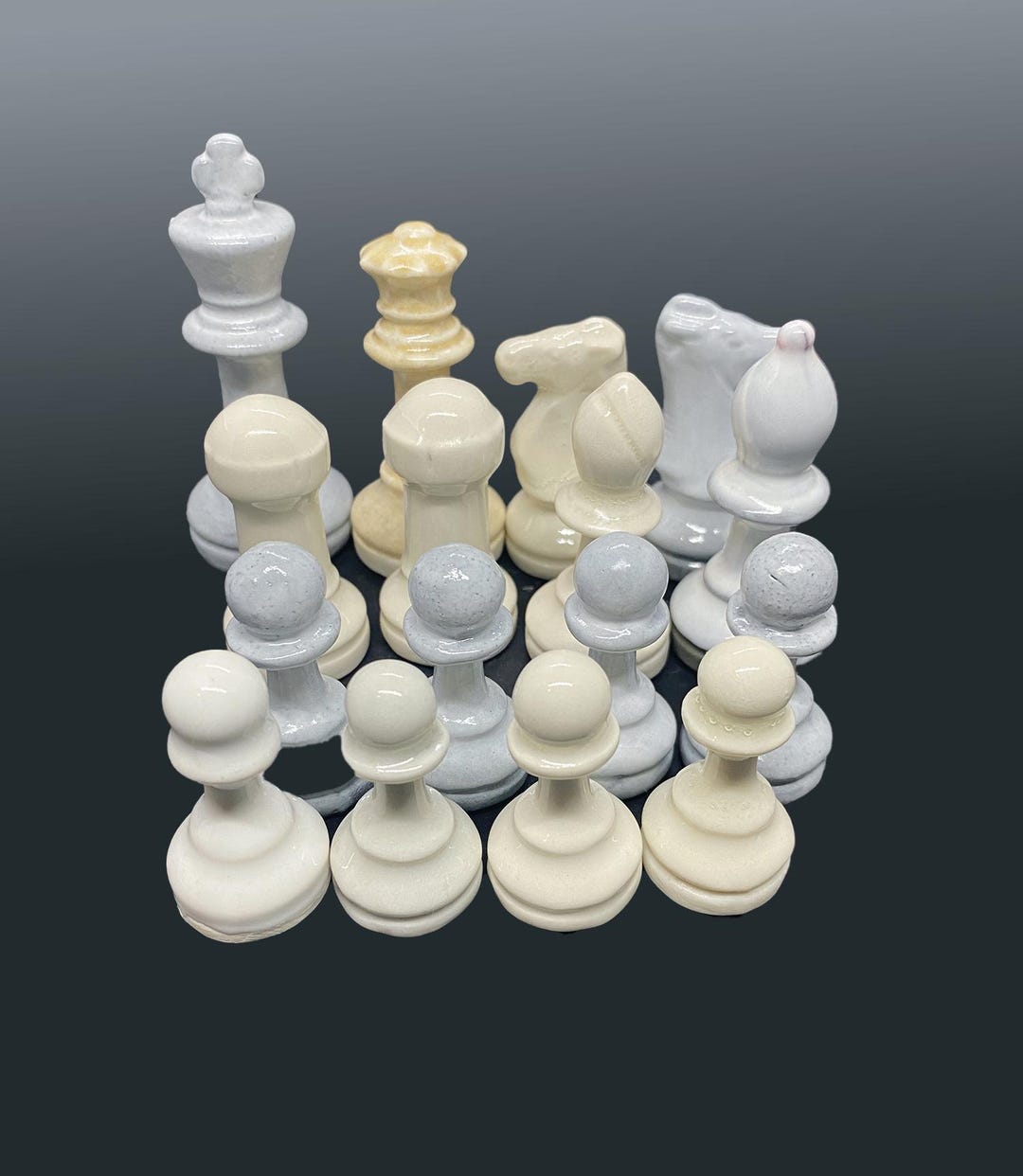 Handmade Ceramic Glazed 16 Piece Chess Set - Etsy