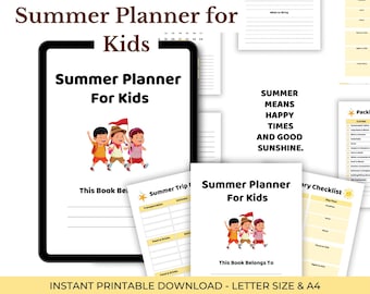 Summer Planner for Kids | Kids Summer Activity Planner | Daily & Weekly Schedule | Chore Chart | Summer Journal