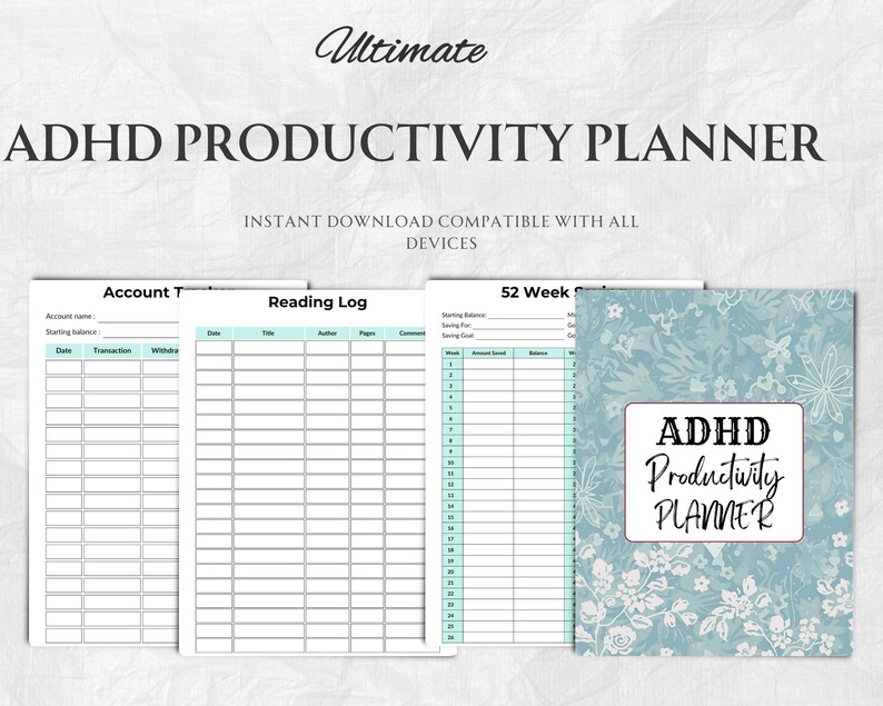 ADHD Productivity Planner Printable | Focus & Time Management Planner ...