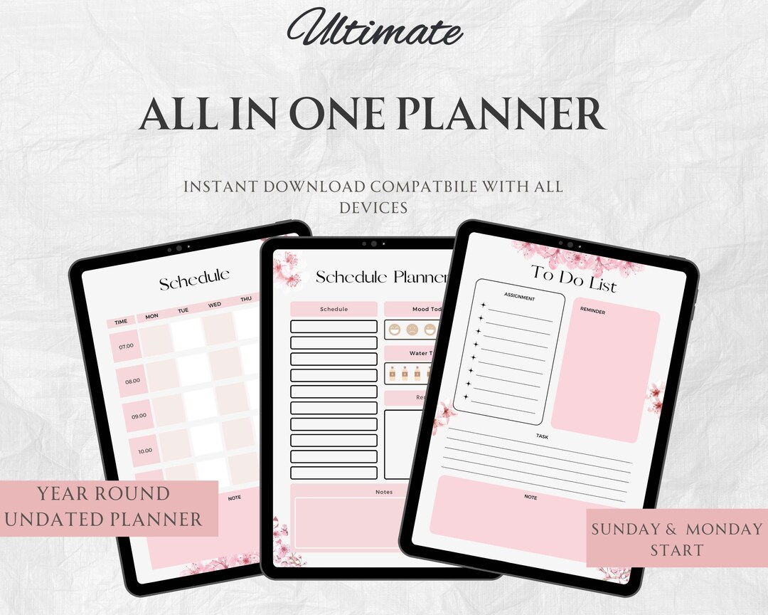 All-in-one Planner Printable | Daily Weekly Monthly Planner | Budget ...