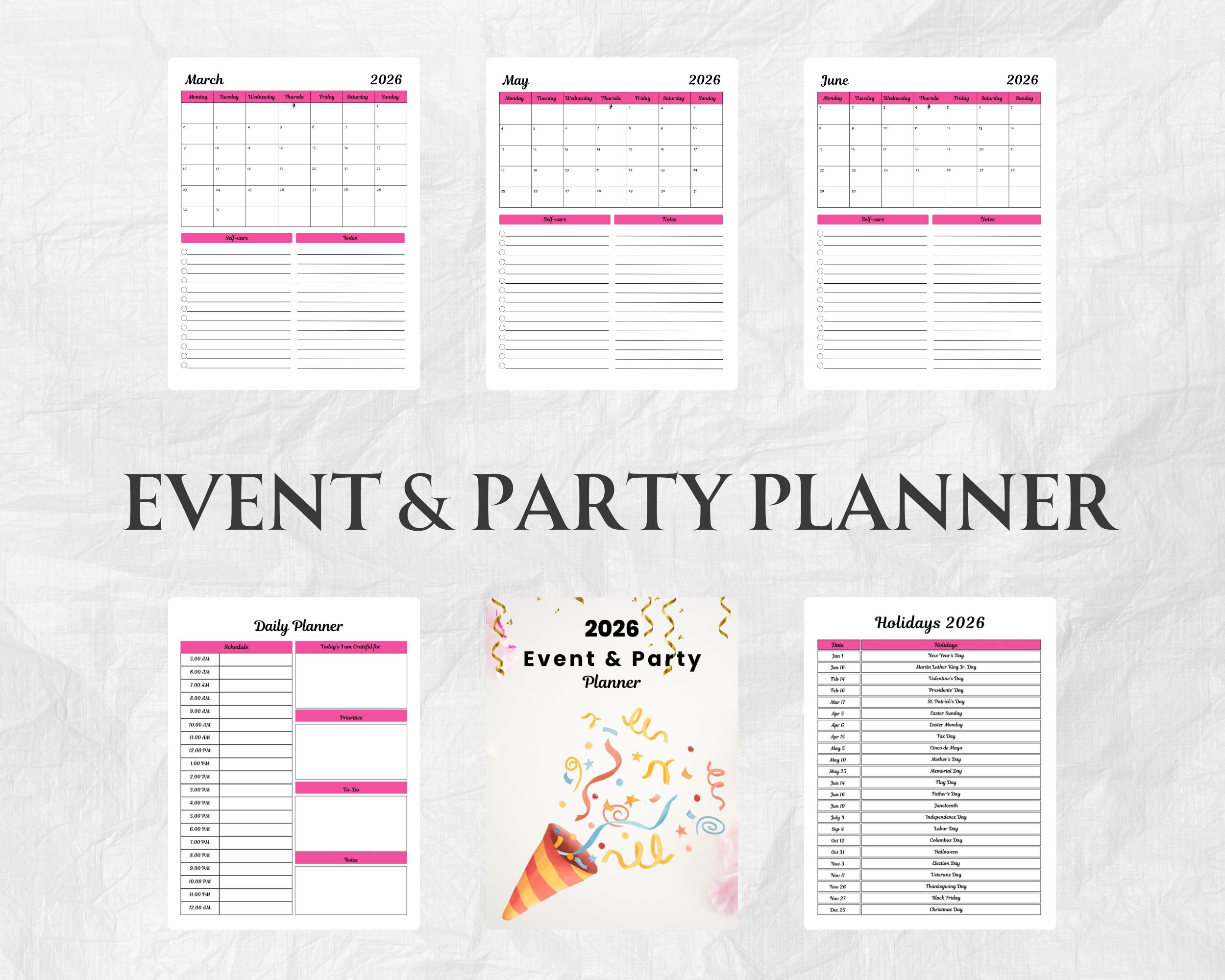 Event and Party Planner Printable | Event Planning Checklist | Party ...