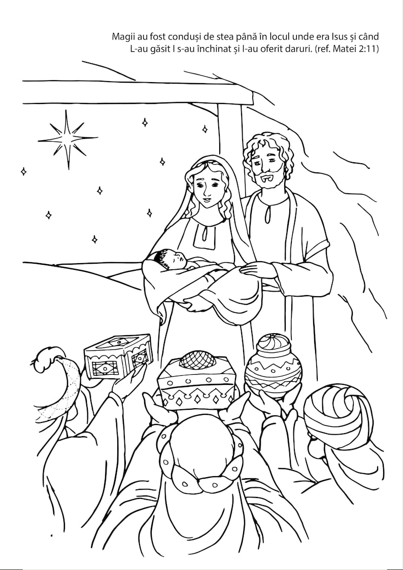 Carte De Colorat Despre Nasterea Domnului Isus (romanian Nativity Story ...