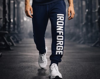 Men’s Navy Gym Joggers: Tapered Performance Sweatpants