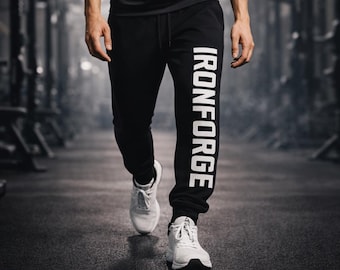 Men’s Black Gym Joggers: Mid-Weight Performance Sweatpants