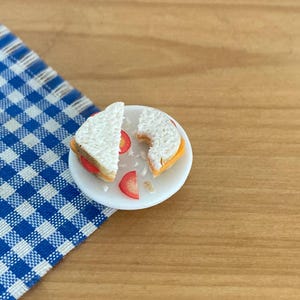 Dollhouse miniature- Half eaten cheese and tomato sandwich