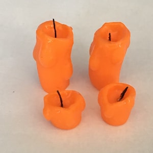 Dollhouse miniature- Orange dripping candles