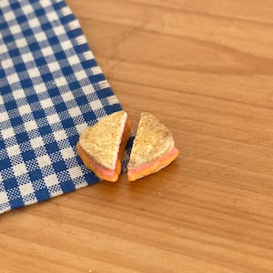 Dollhouse miniature- Ham and cheese toasted sandwich